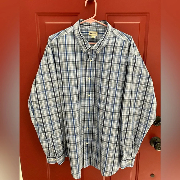 Haggar l/s button up blue plaid XXL - Picture 1 of 3
